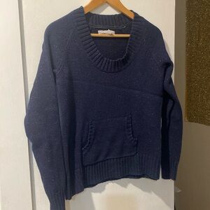 Old Navy navy blue with copper threading cropped sweater with a front pocket